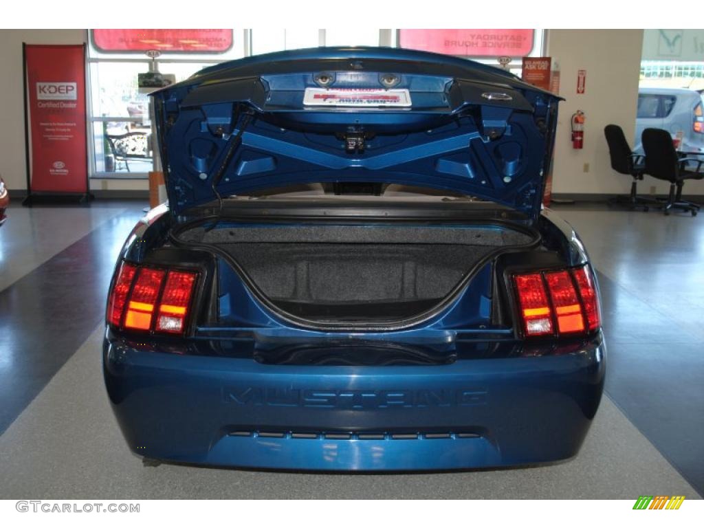 1999 Mustang V6 Convertible - Atlantic Blue Metallic / Light Graphite photo #25