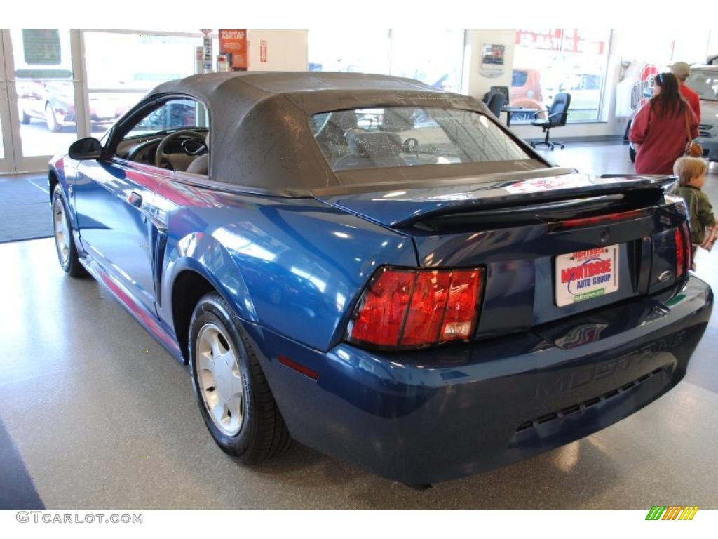 1999 Mustang V6 Convertible - Atlantic Blue Metallic / Light Graphite photo #54
