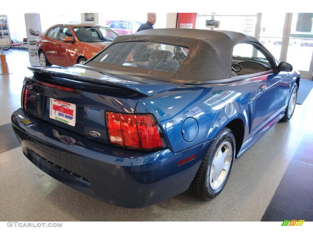 1999 Mustang V6 Convertible - Atlantic Blue Metallic / Light Graphite photo #55