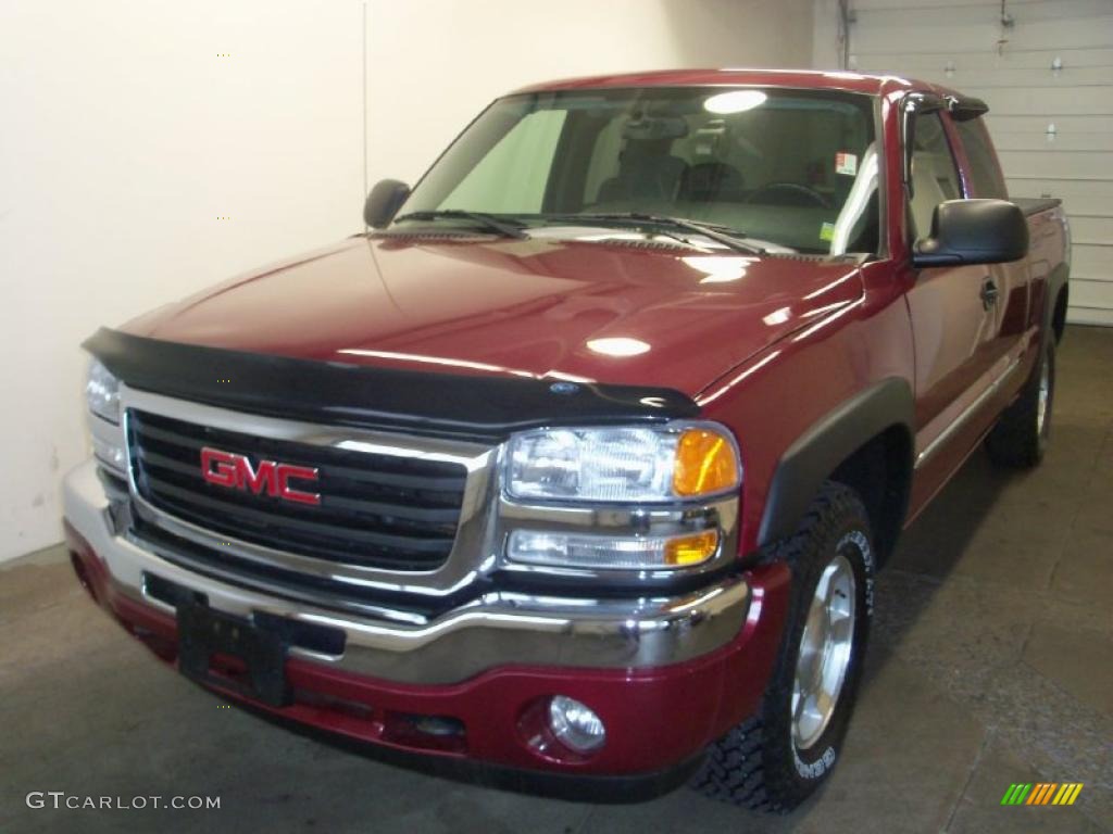 2006 Sierra 1500 SLE Crew Cab 4x4 - Sport Red Metallic / Dark Pewter photo #1