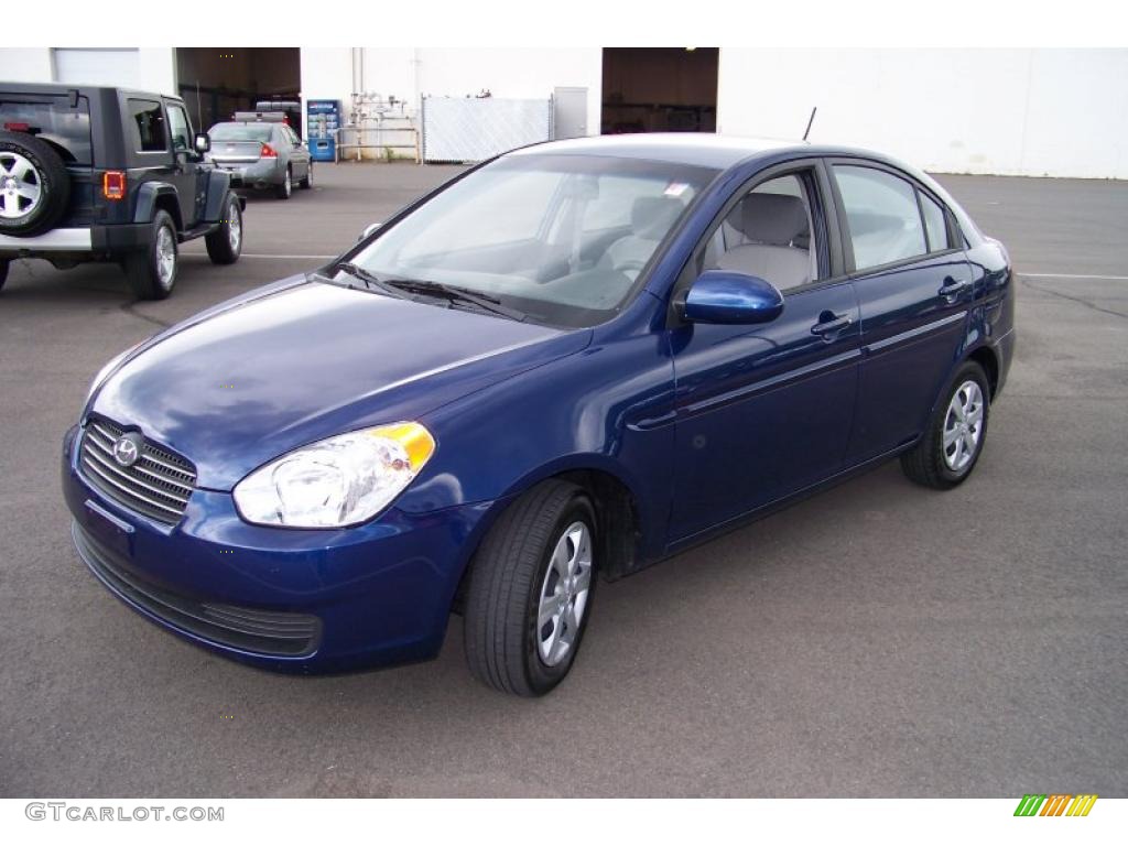 2009 Accent GLS 4 Door - Dark Sapphire Blue / Gray photo #1