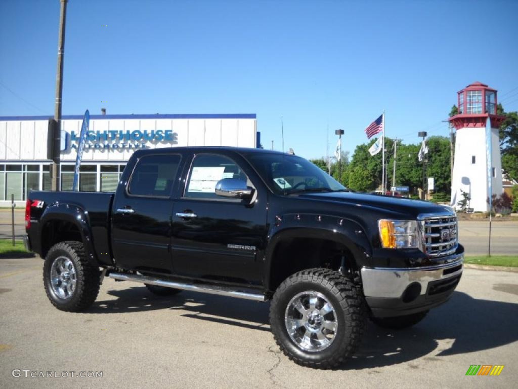 2010 Sierra 1500 SLE Crew Cab 4x4 - Onyx Black / Ebony photo #1