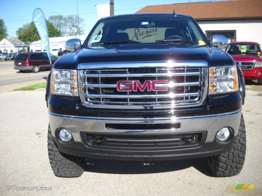 2010 Sierra 1500 SLE Crew Cab 4x4 - Onyx Black / Ebony photo #4