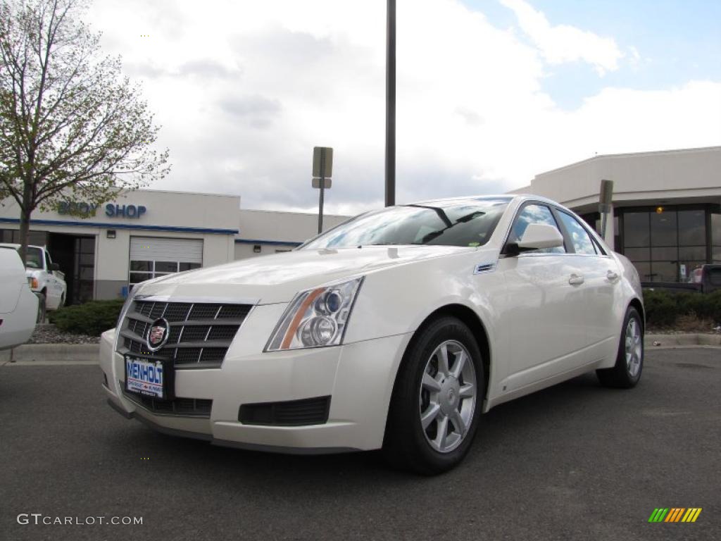 2009 CTS 4 AWD Sedan - White Diamond Tri-Coat / Ebony photo #2