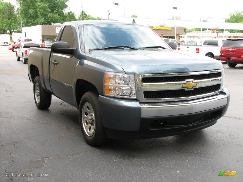 2008 Silverado 1500 LS Regular Cab - Blue Granite Metallic / Dark Titanium photo #4