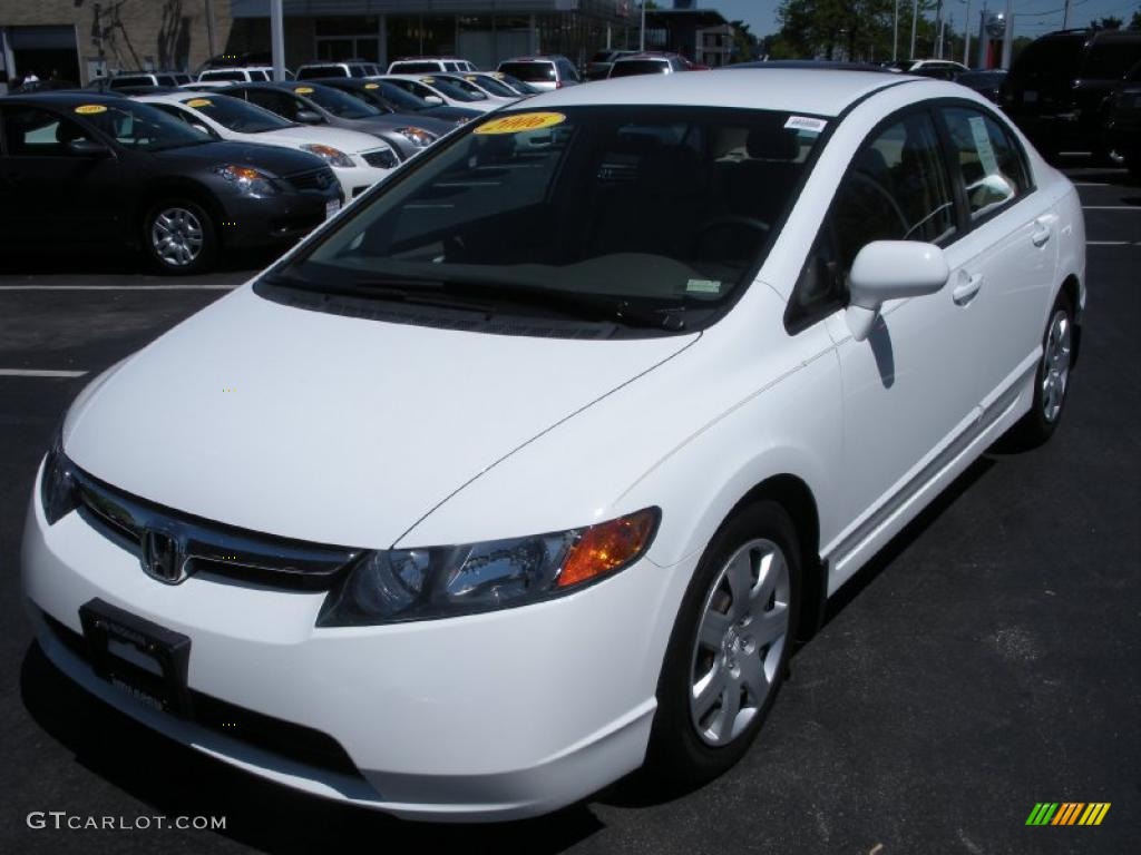 2006 Civic LX Sedan - Taffeta White / Ivory photo #1