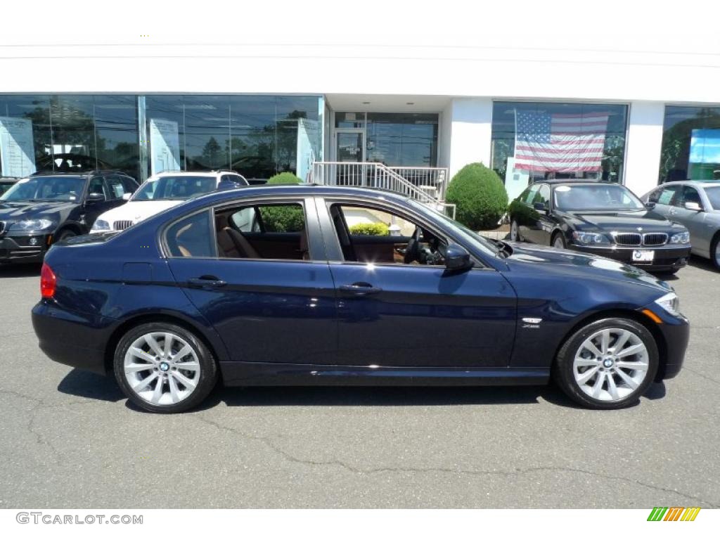 2010 3 Series 328i xDrive Sedan - Monaco Blue Metallic / Saddle Brown Dakota Leather photo #11