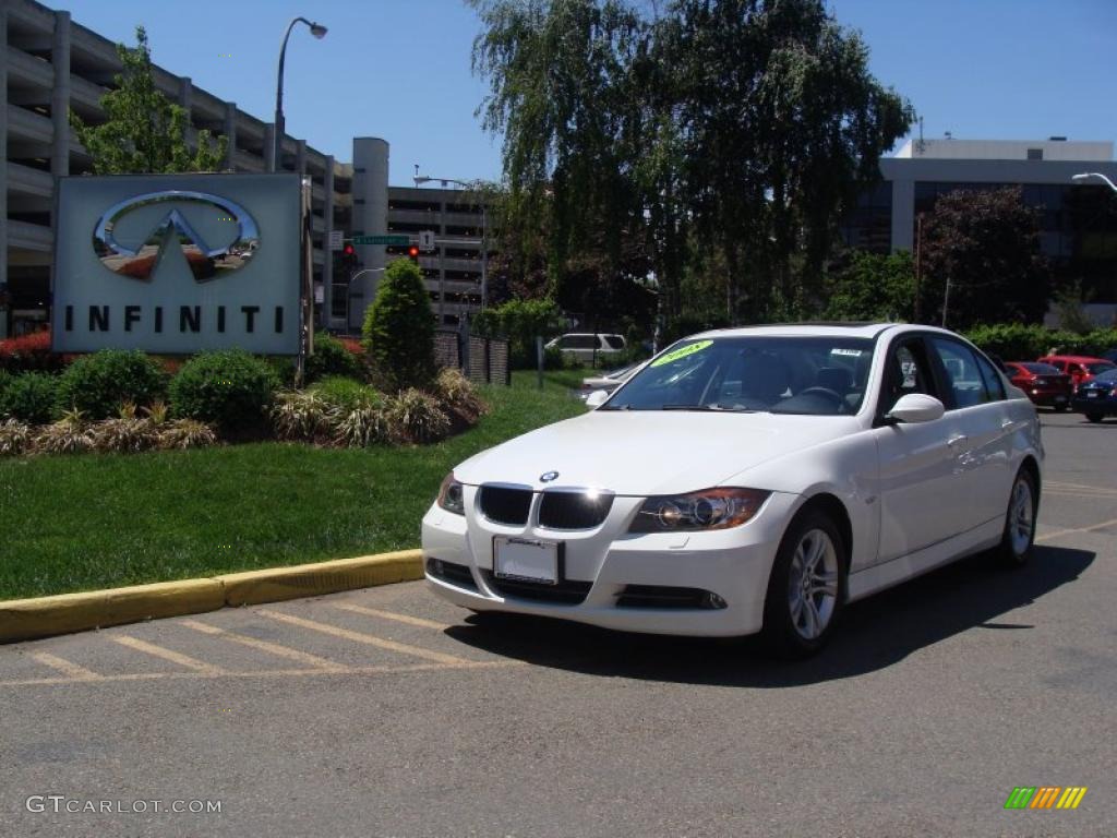 2008 3 Series 328xi Sedan - Alpine White / Gray photo #1