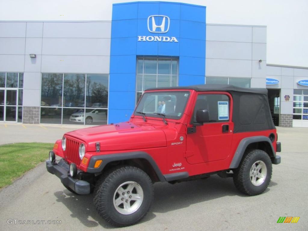 2006 Wrangler Sport 4x4 - Flame Red / Dark Slate Gray photo #1