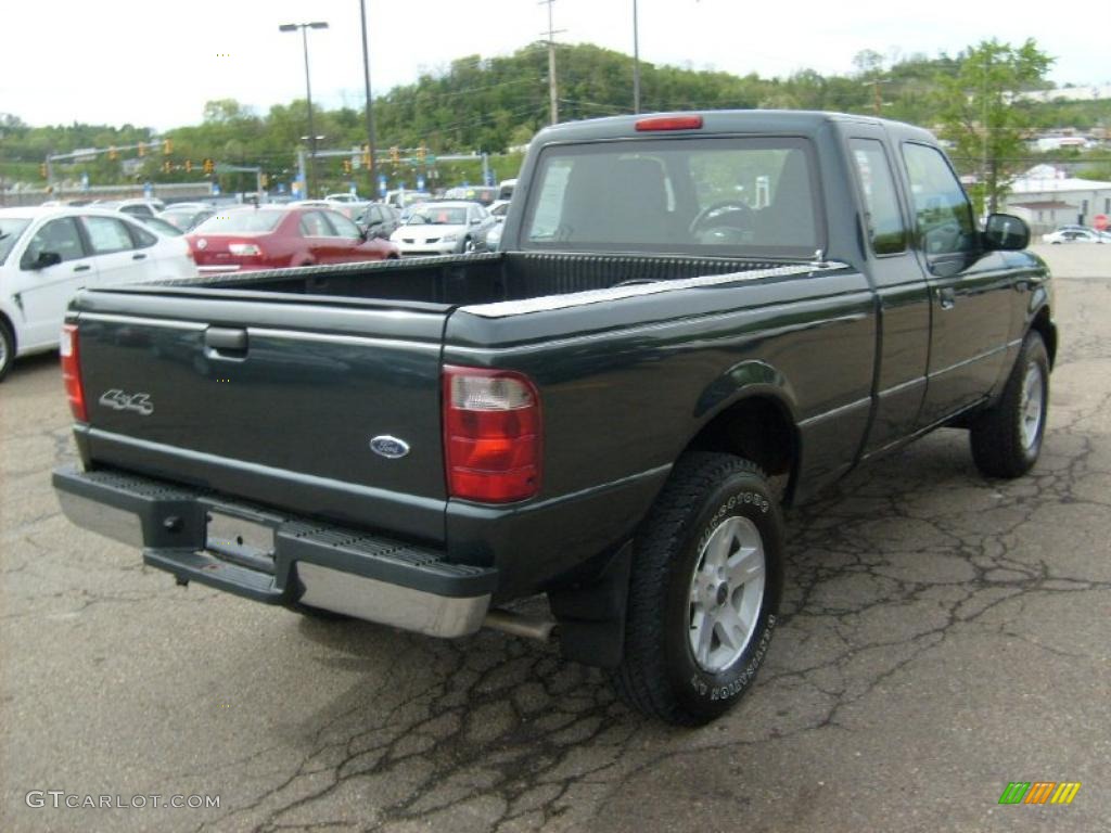 2004 Ranger XLT SuperCab 4x4 - Dark Green Metallic / Flint Gray photo #4