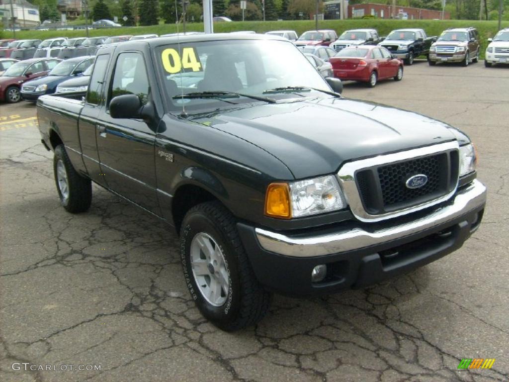 2004 Ranger XLT SuperCab 4x4 - Dark Green Metallic / Flint Gray photo #6
