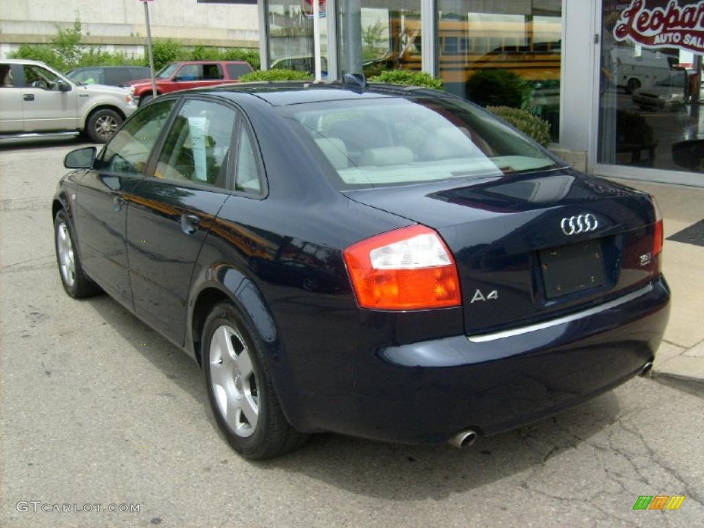 2004 A4 1.8T quattro Sedan - Moro Blue Pearl Effect / Grey photo #3