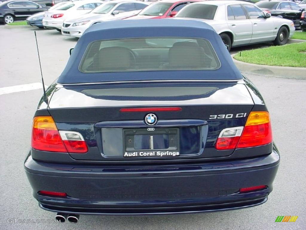2002 3 Series 330i Convertible - Orient Blue Metallic / Sand photo #4