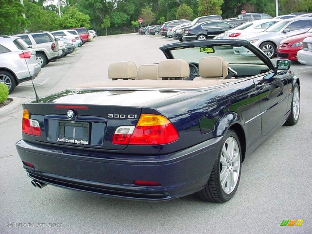 2002 3 Series 330i Convertible - Orient Blue Metallic / Sand photo #6