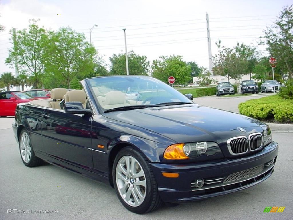 2002 3 Series 330i Convertible - Orient Blue Metallic / Sand photo #8
