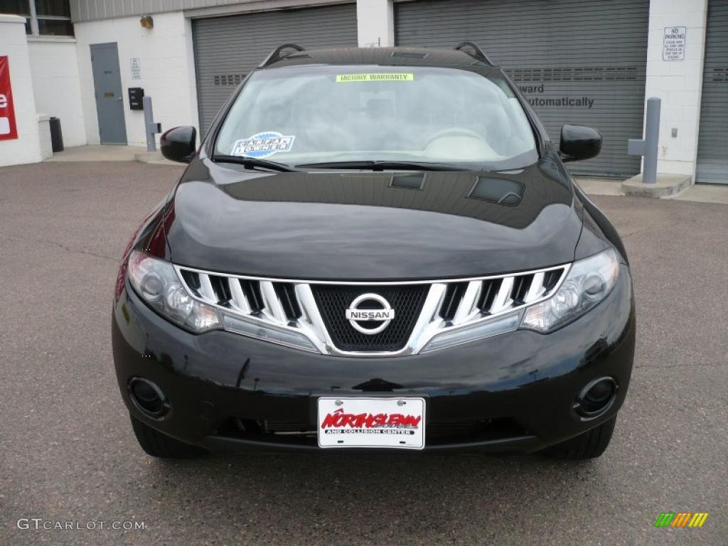 2009 Murano S AWD - Super Black / Beige photo #2