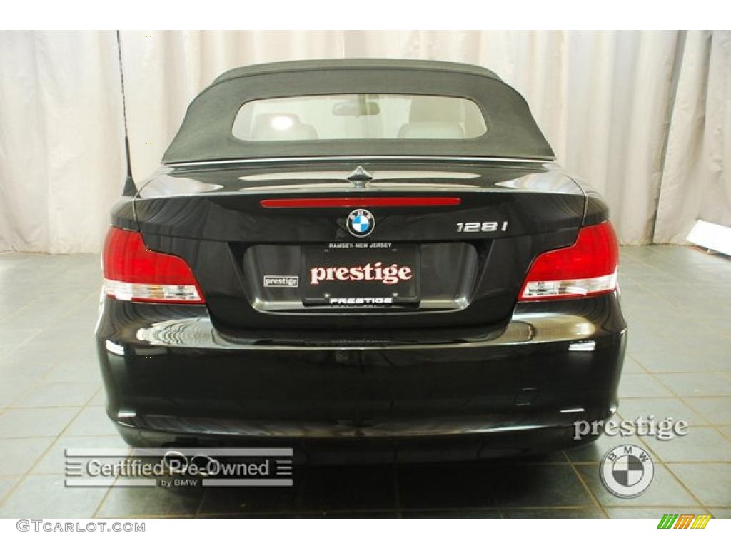 2008 1 Series 128i Convertible - Jet Black / Taupe photo #3