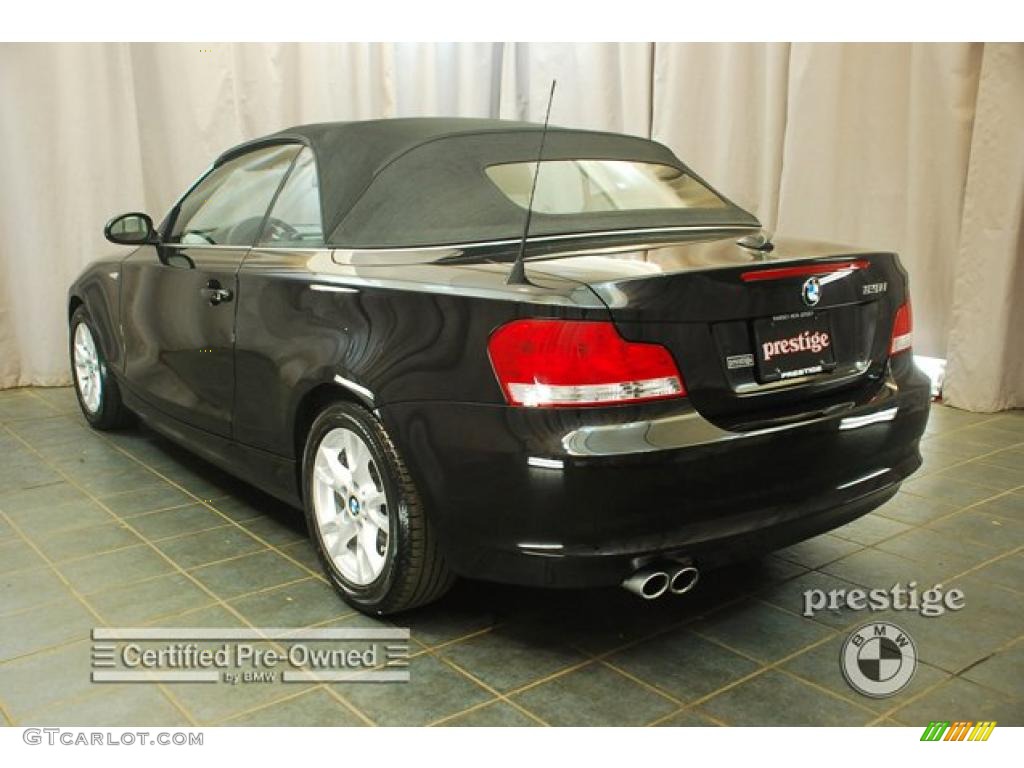 2008 1 Series 128i Convertible - Jet Black / Taupe photo #4