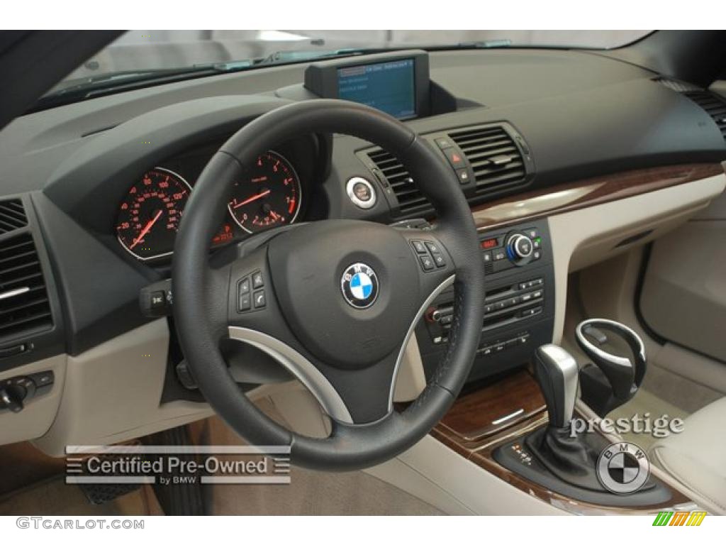 2008 1 Series 128i Convertible - Jet Black / Taupe photo #12