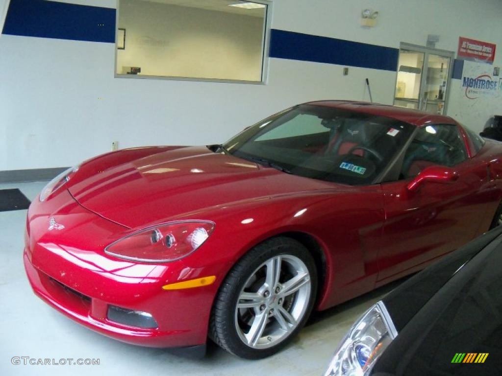 2008 Corvette Coupe - Crystal Red Metallic / Red photo #1