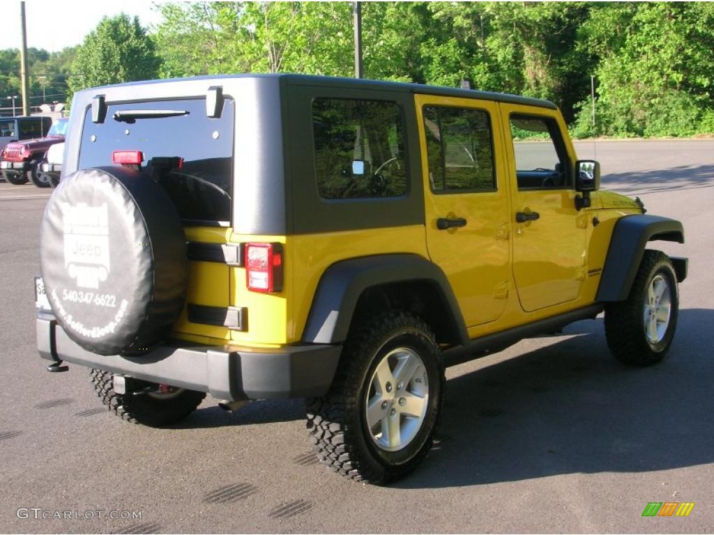 2009 Wrangler Unlimited Rubicon 4x4 - Detonator Yellow / Dark Slate Gray/Medium Slate Gray photo #2