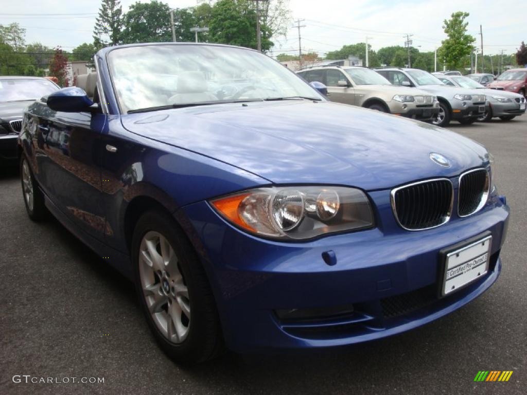 2008 1 Series 128i Convertible - Montego Blue Metallic / Taupe photo #7