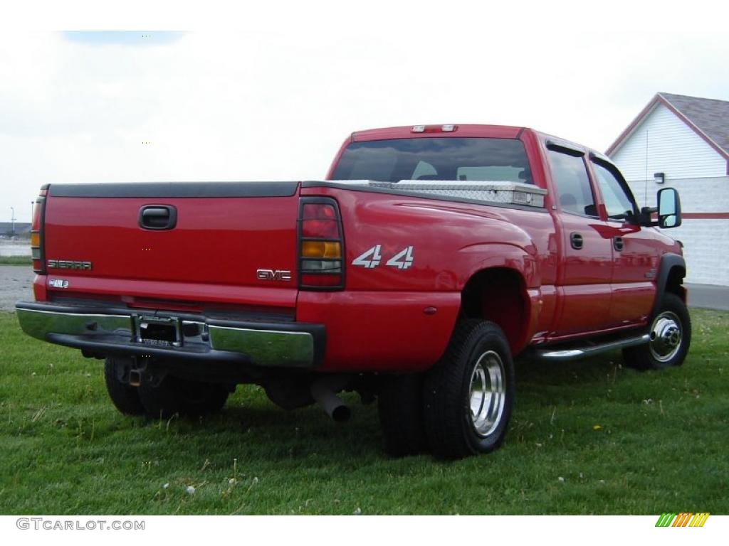 2006 Sierra 3500 SLT Crew Cab 4x4 Dually - Fire Red / Dark Pewter photo #5