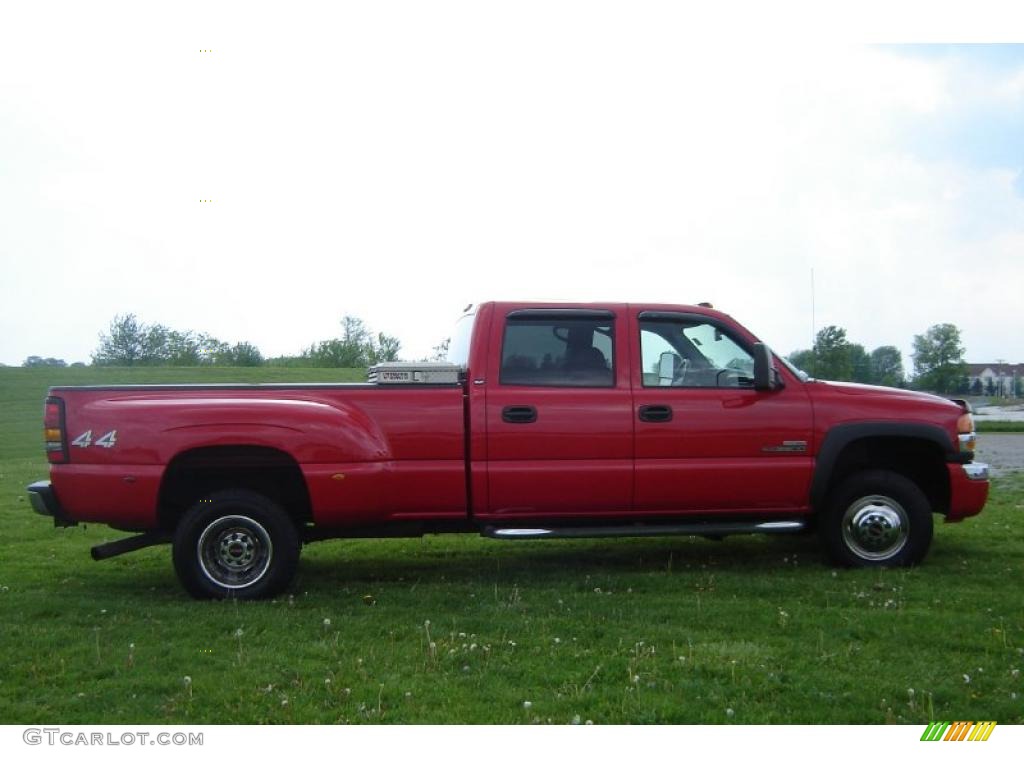 2006 Sierra 3500 SLT Crew Cab 4x4 Dually - Fire Red / Dark Pewter photo #6