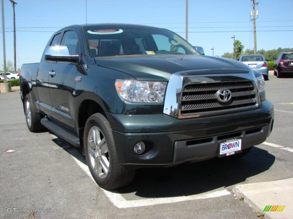 2008 Tundra Limited Double Cab - Timberland Green Mica / Beige photo #1