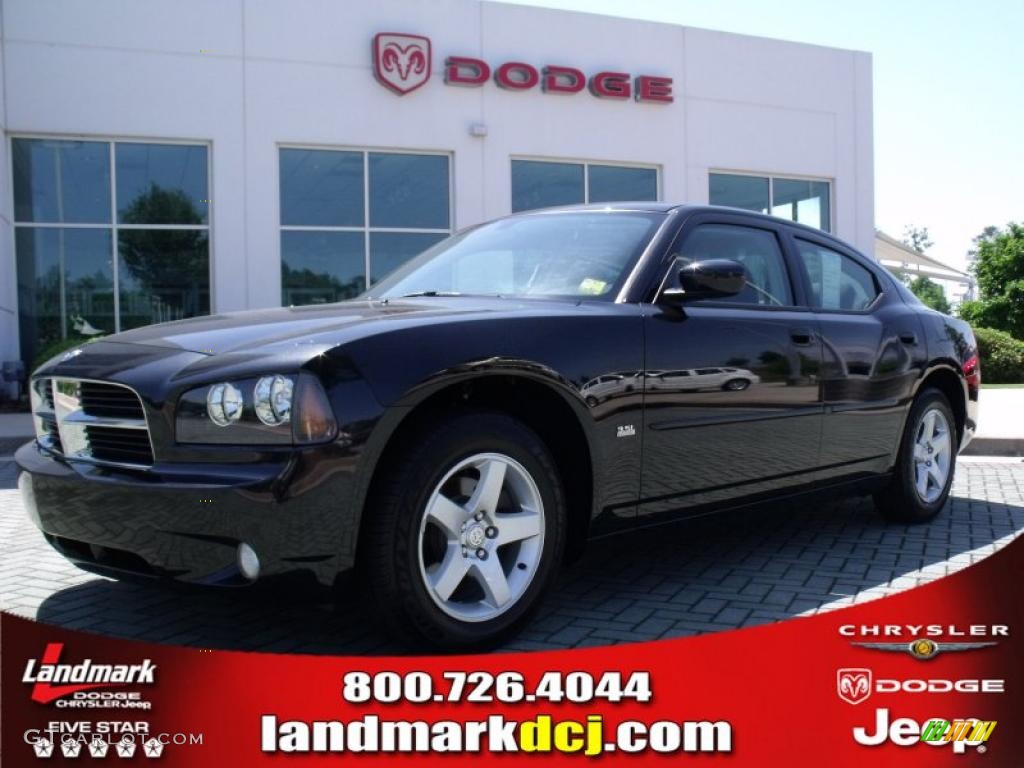 2010 Charger SXT - Brilliant Black Crystal Pearl / Dark Slate Gray photo #1