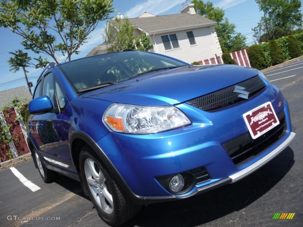 2007 SX4 Sport AWD - Techno Blue Metallic / Black photo #12