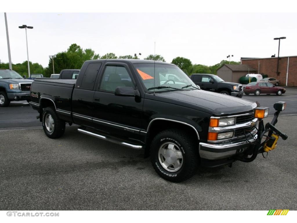 1996 C/K K1500 Extended Cab 4x4 - Black / Gray photo #1