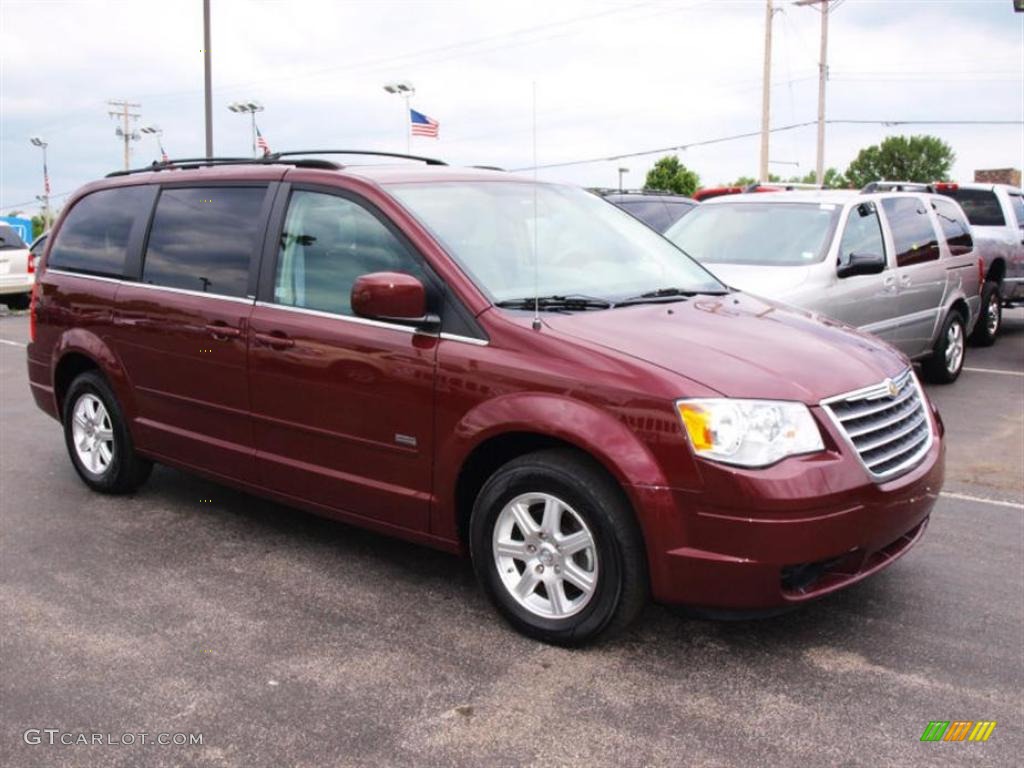 2008 Town & Country Touring - Deep Crimson Crystal Pearlcoat / Medium Slate Gray/Light Shale photo #2
