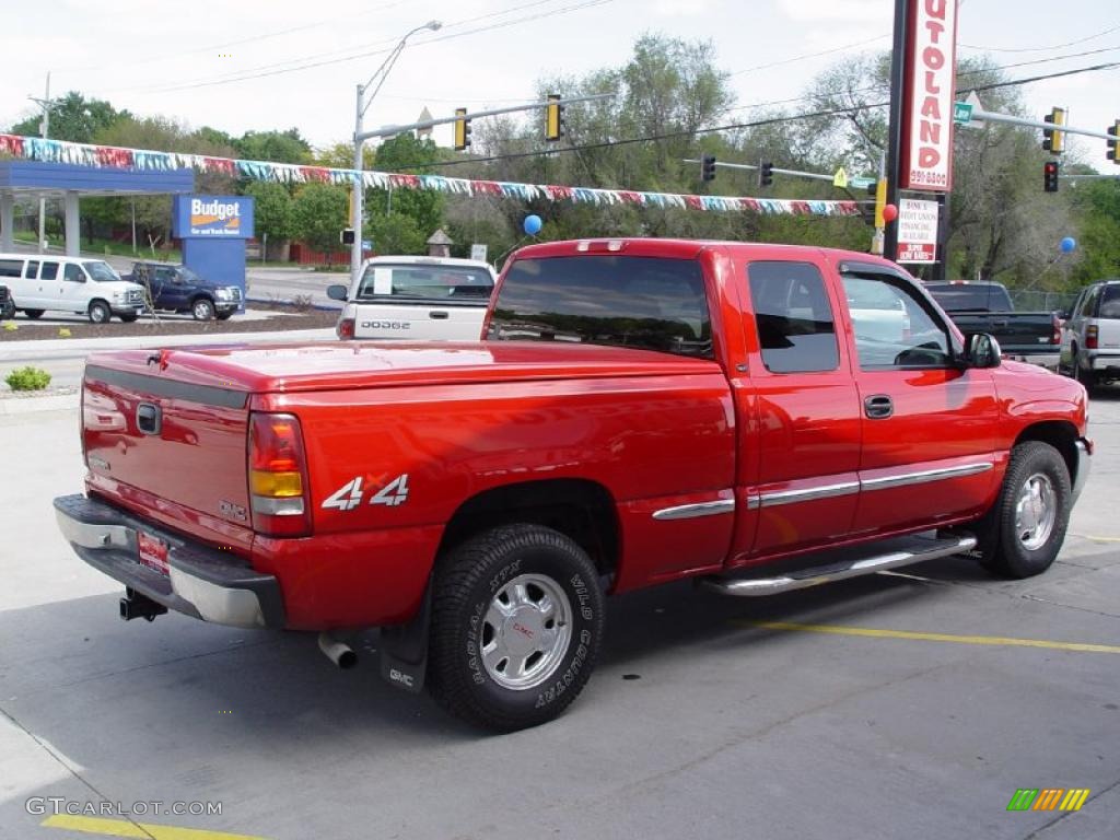 2001 Sierra 1500 SLT Extended Cab 4x4 - Fire Red / Graphite photo #5