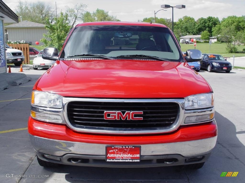 2001 Sierra 1500 SLT Extended Cab 4x4 - Fire Red / Graphite photo #7