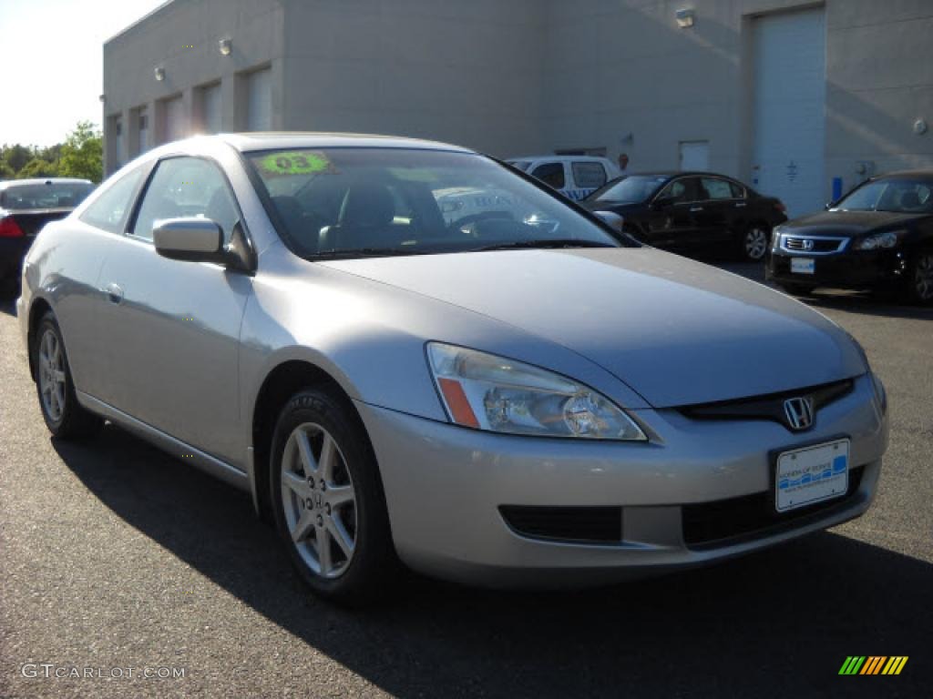 2003 Accord EX V6 Coupe - Satin Silver Metallic / Black photo #1