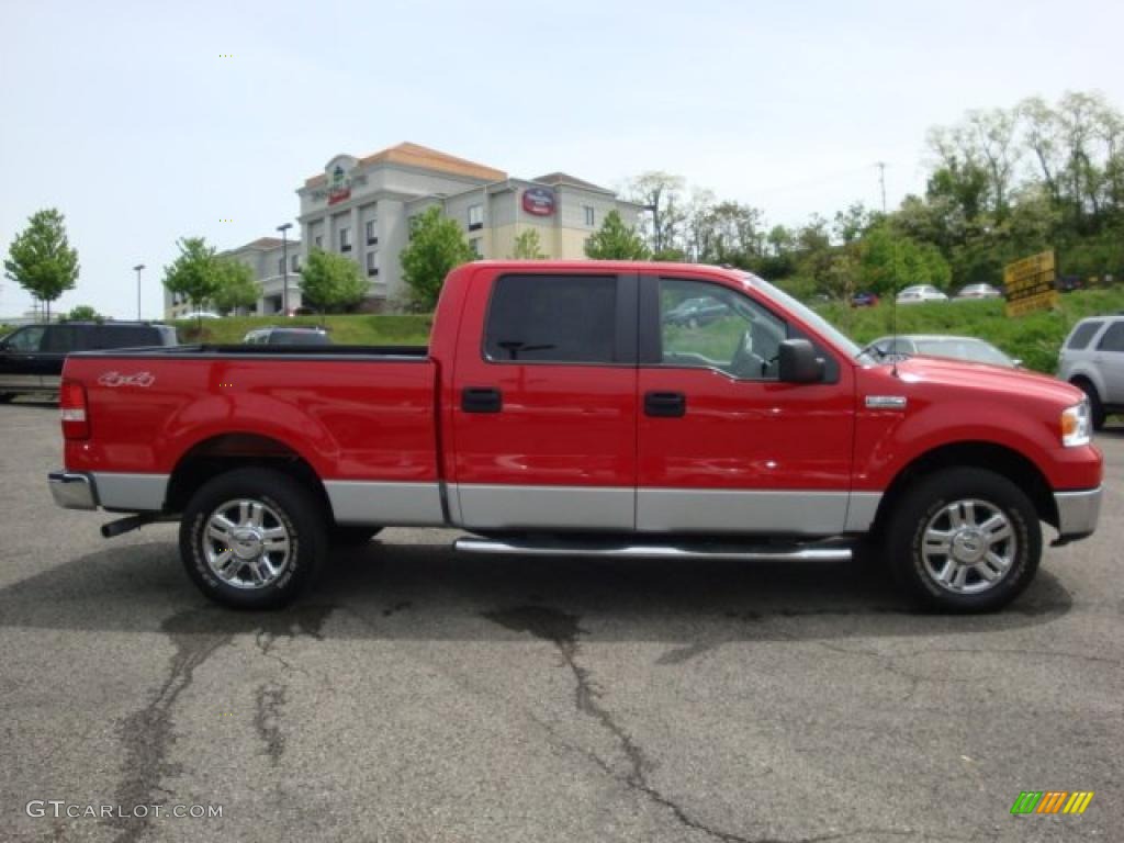 2008 F150 XLT SuperCrew 4x4 - Bright Red / Medium Flint Grey photo #2