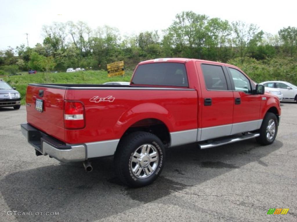 2008 F150 XLT SuperCrew 4x4 - Bright Red / Medium Flint Grey photo #3