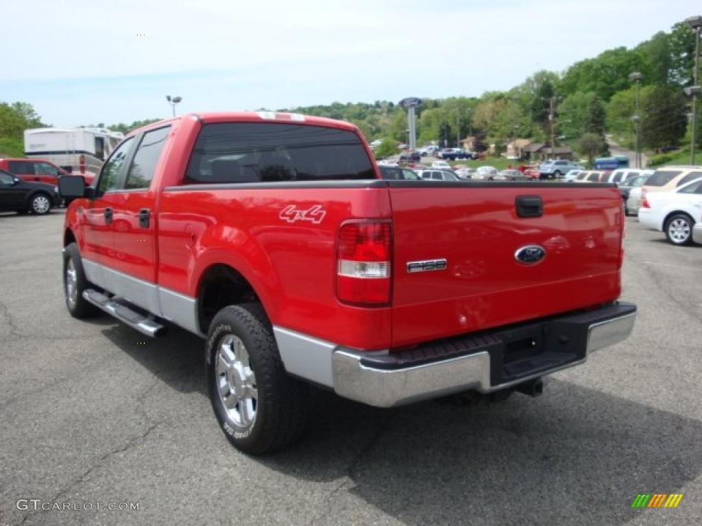 2008 F150 XLT SuperCrew 4x4 - Bright Red / Medium Flint Grey photo #5