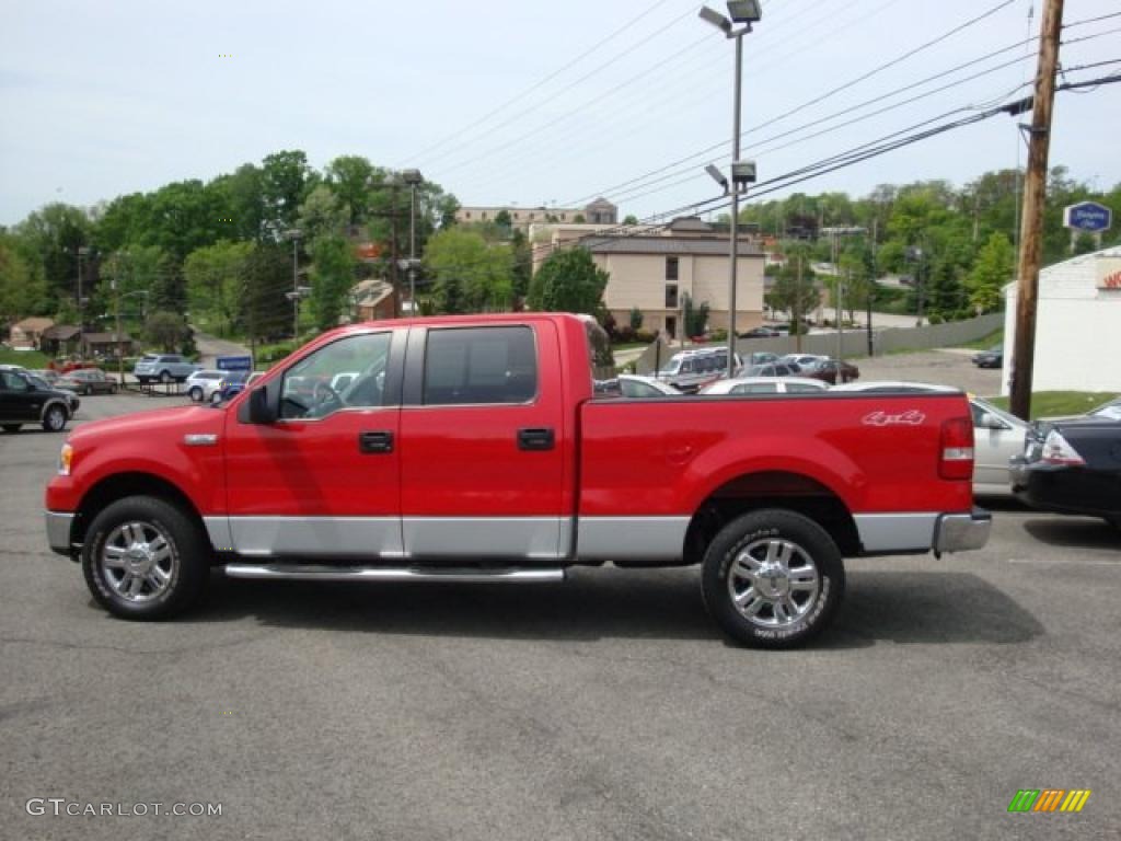 2008 F150 XLT SuperCrew 4x4 - Bright Red / Medium Flint Grey photo #6
