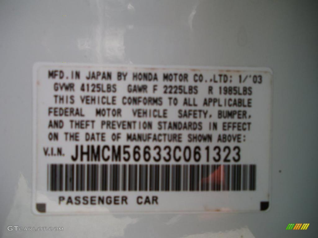 2003 Accord EX-L Sedan - Taffeta White / Ivory photo #27