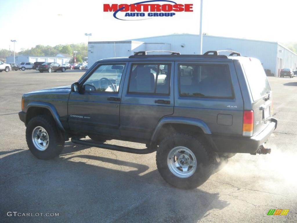 2001 Cherokee Sport 4x4 - Steel Blue Pearl / Agate photo #6