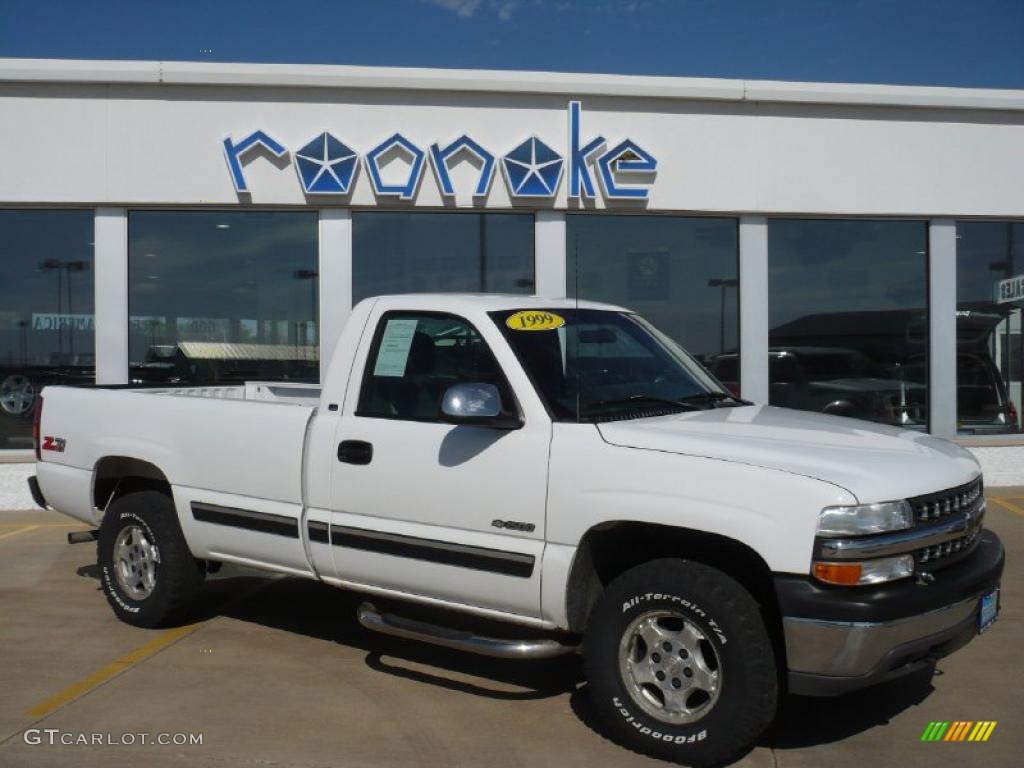 1999 Silverado 1500 Z71 Regular Cab 4x4 - Summit White / Graphite photo #2