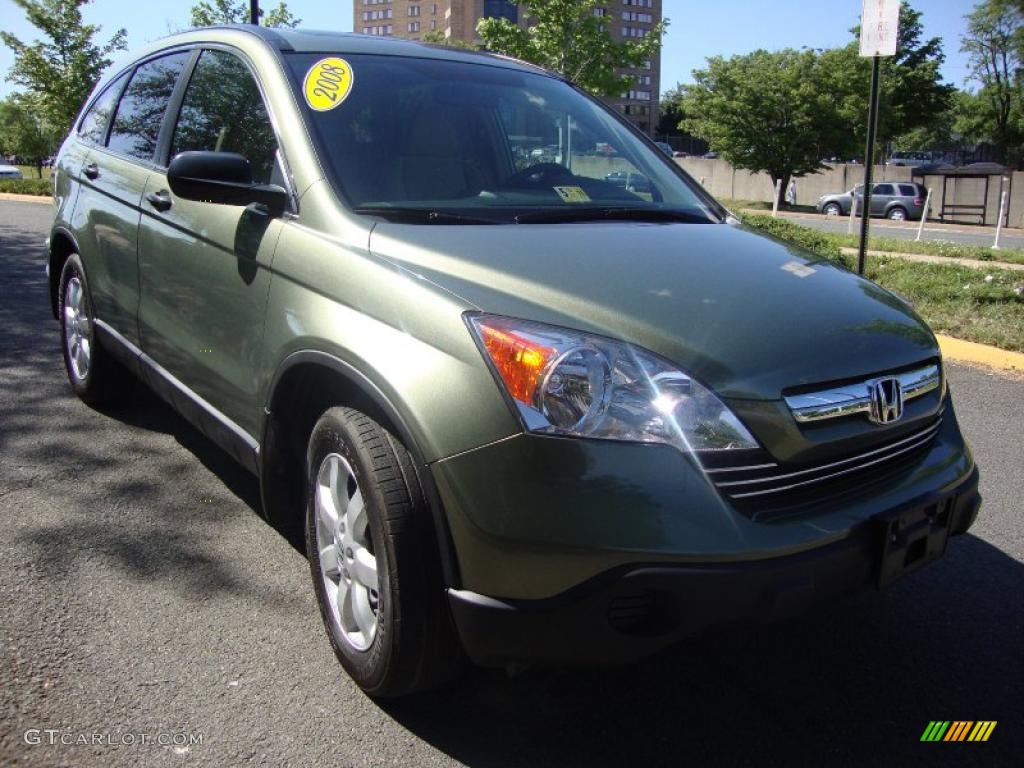 2008 CR-V EX 4WD - Green Tea Metallic / Ivory photo #10