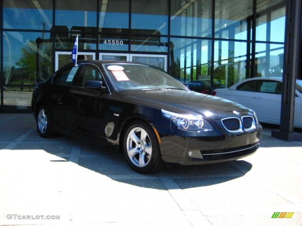 2008 5 Series 535i Sedan - Jet Black / Cream Beige Dakota Leather photo #1