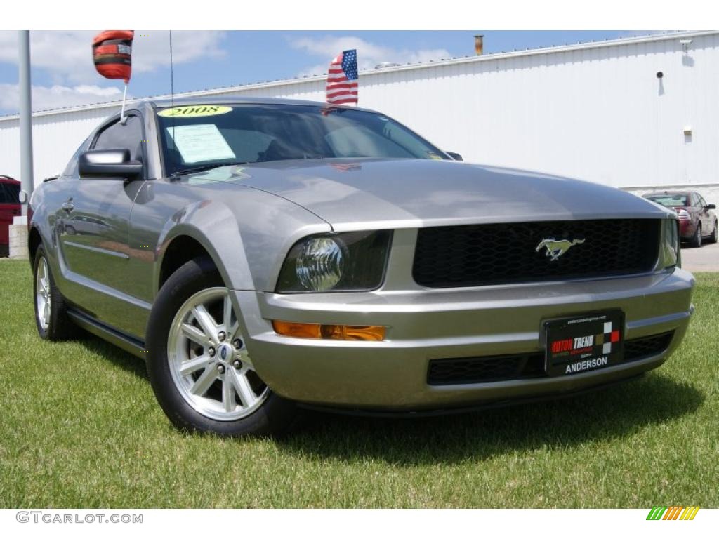 2008 Mustang V6 Deluxe Coupe - Vapor Silver Metallic / Light Graphite photo #1
