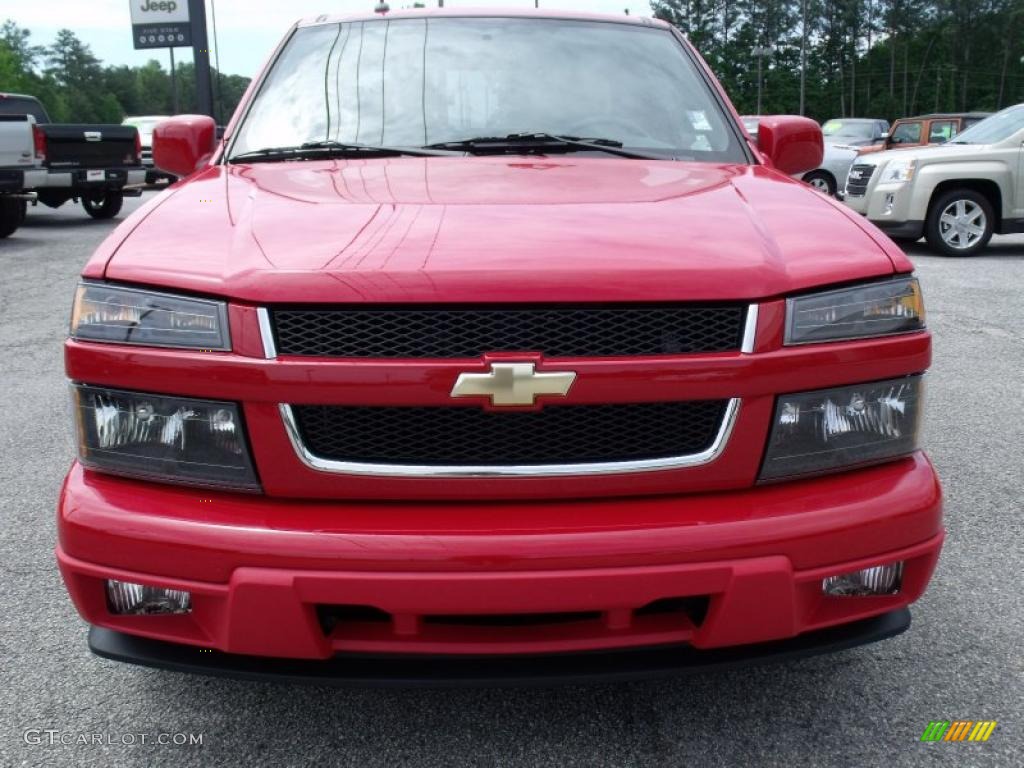 2010 Colorado LT Crew Cab - Victory Red / Ebony/Light Cashmere photo #3
