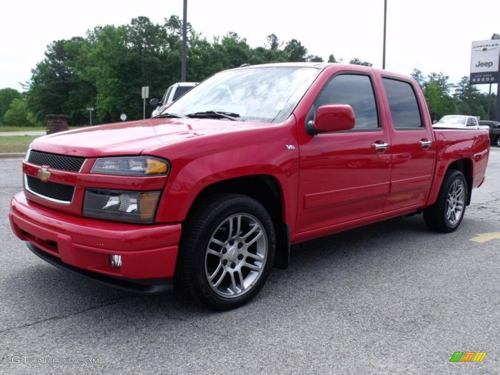 2010 Colorado LT Crew Cab - Victory Red / Ebony/Light Cashmere photo #4
