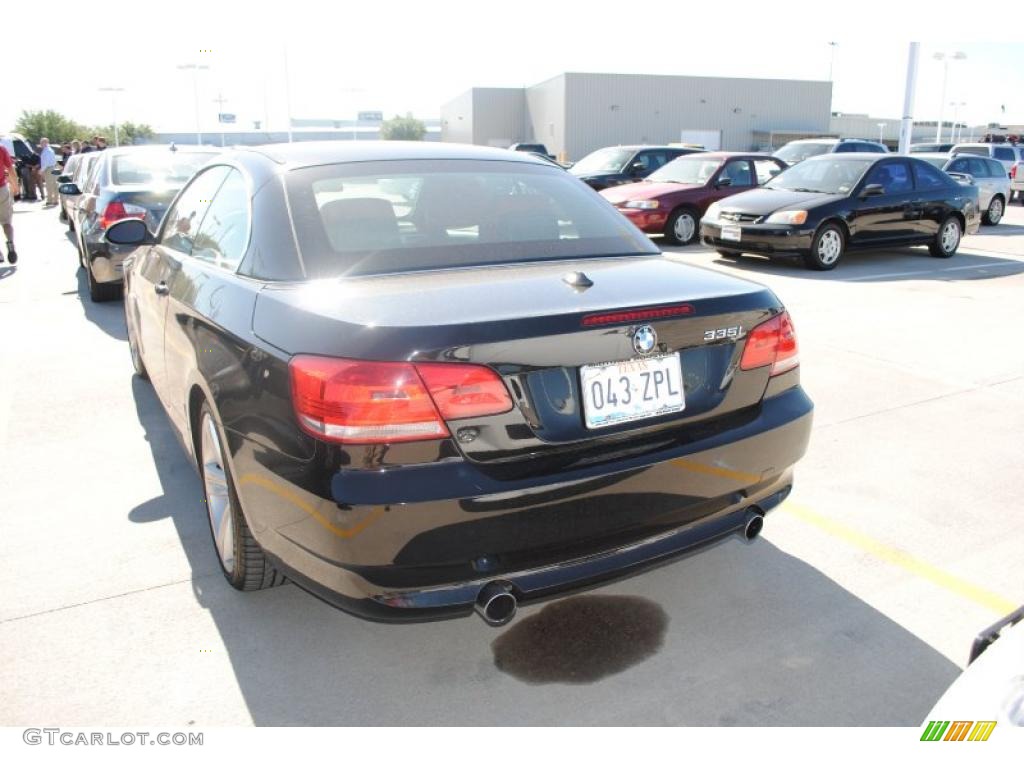 2007 3 Series 335i Convertible - Jet Black / Coral Red/Black photo #3