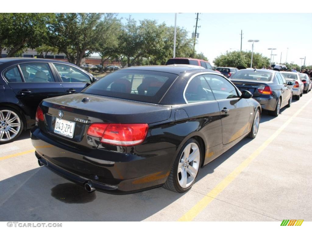 2007 3 Series 335i Convertible - Jet Black / Coral Red/Black photo #4
